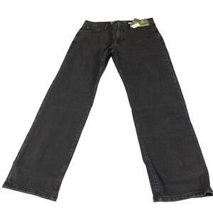 Mutual Weave Jeans Mens 34x32 Black Denim Hip & Thigh Straight Leg Relaxed Fit